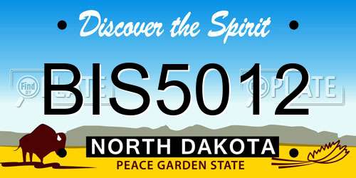 BIS5012 North Dakota License Plate