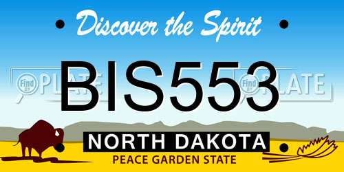 BIS553 North Dakota License Plate