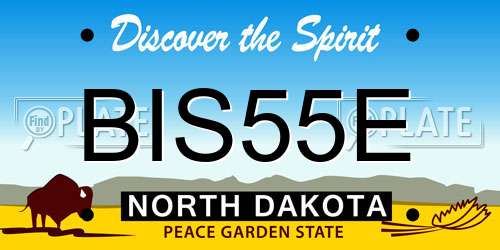 BIS55E North Dakota License Plate