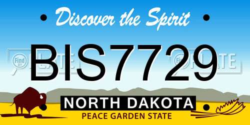 BIS7729 North Dakota License Plate