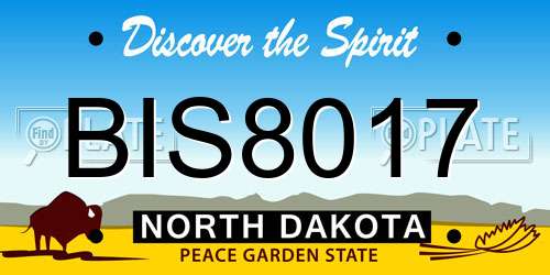 BIS8017 North Dakota License Plate