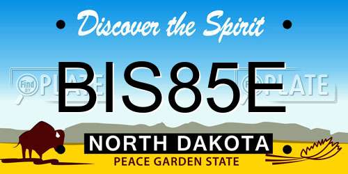 BIS85E North Dakota License Plate