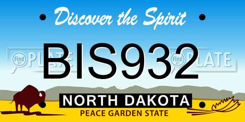 BIS932 North Dakota License Plate