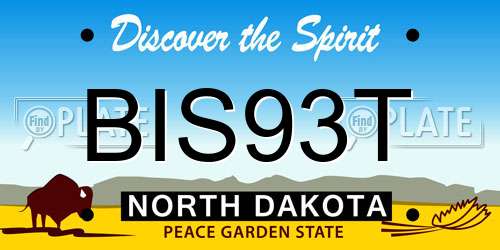 BIS93T North Dakota License Plate