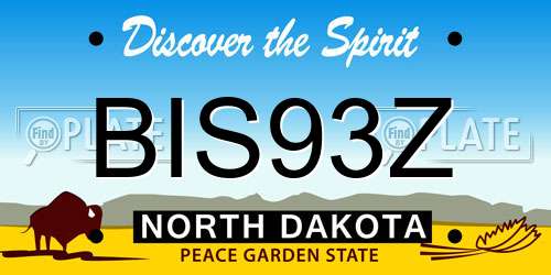 BIS93Z North Dakota License Plate