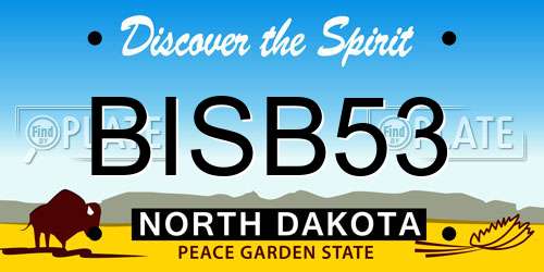 BISB53 North Dakota License Plate