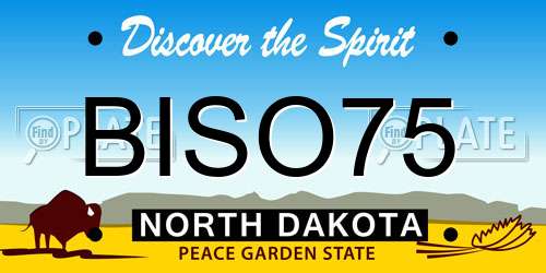 BISO75 North Dakota License Plate