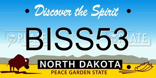 BISS53 North Dakota License Plate