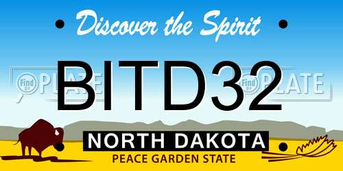 BITD32 North Dakota License Plate