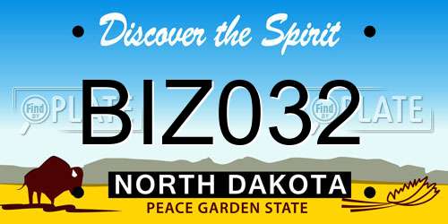 BIZ032 North Dakota License Plate