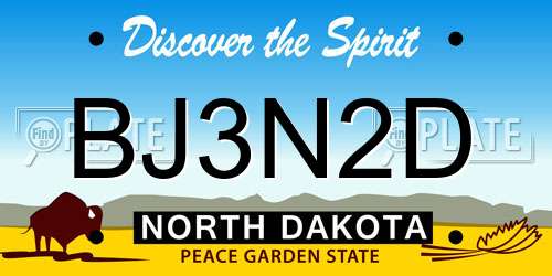 BJ3N2D North Dakota License Plate