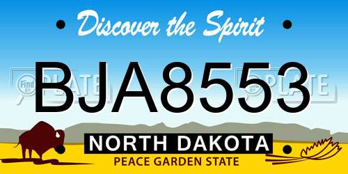 BJA8553 North Dakota License Plate