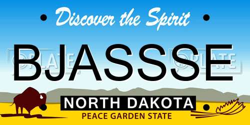 BJASSSE North Dakota License Plate