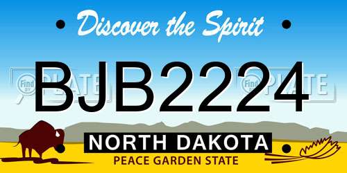 BJB2224 North Dakota License Plate