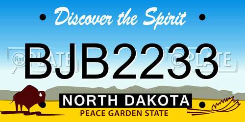 BJB2233 North Dakota License Plate