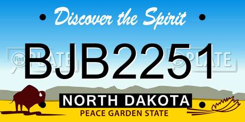 BJB2251 North Dakota License Plate