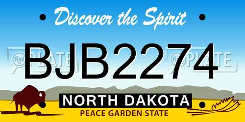 BJB2274 North Dakota License Plate