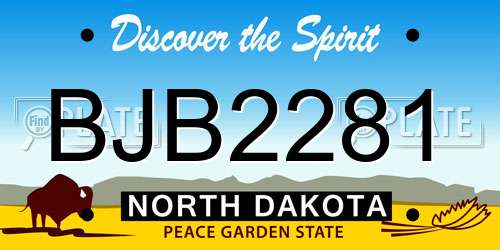 BJB2281 North Dakota License Plate