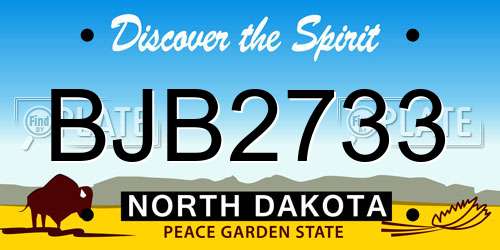 BJB2733 North Dakota License Plate