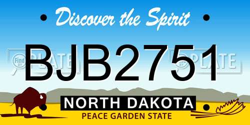 BJB2751 North Dakota License Plate