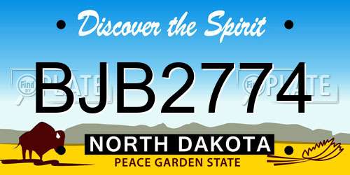 BJB2774 North Dakota License Plate