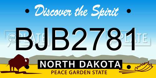 BJB2781 North Dakota License Plate