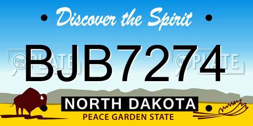 BJB7274 North Dakota License Plate