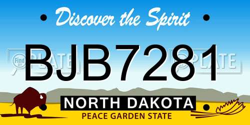 BJB7281 North Dakota License Plate