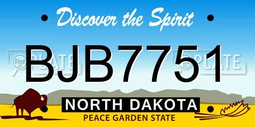 BJB7751 North Dakota License Plate