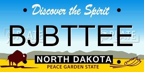 BJBTTEE North Dakota License Plate