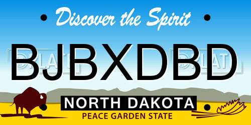 BJBXDBD North Dakota License Plate