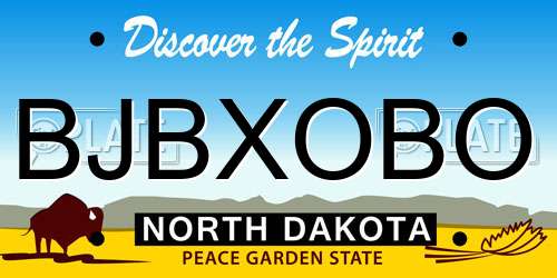 BJBXOBO North Dakota License Plate