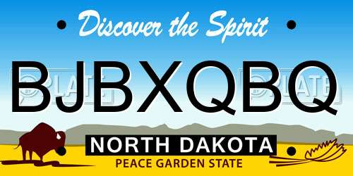 BJBXQBQ North Dakota License Plate