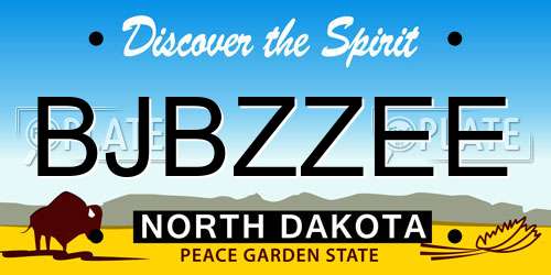 BJBZZEE North Dakota License Plate