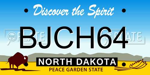 BJCH64 North Dakota License Plate