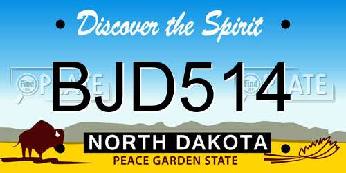 BJD514 North Dakota License Plate