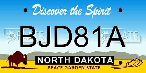 BJD81A North Dakota License Plate