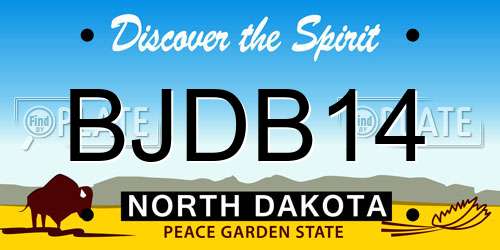 BJDB14 North Dakota License Plate