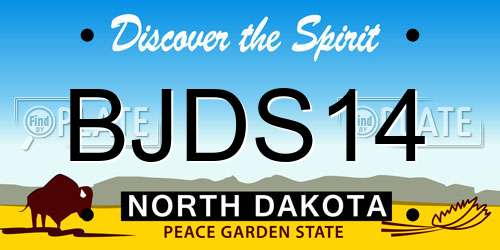BJDS14 North Dakota License Plate