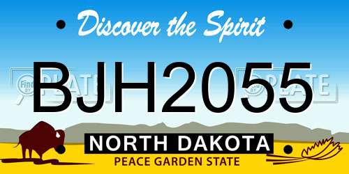 BJH2055 North Dakota License Plate