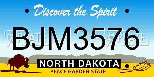BJM3576 North Dakota License Plate