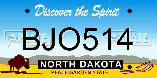 BJO514 North Dakota License Plate