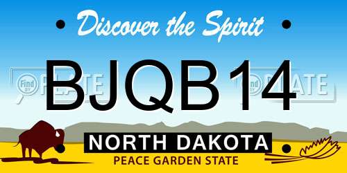BJQB14 North Dakota License Plate