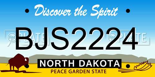 BJS2224 North Dakota License Plate