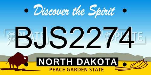 BJS2274 North Dakota License Plate