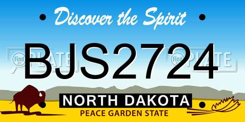 BJS2724 North Dakota License Plate