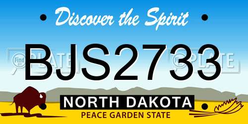 BJS2733 North Dakota License Plate