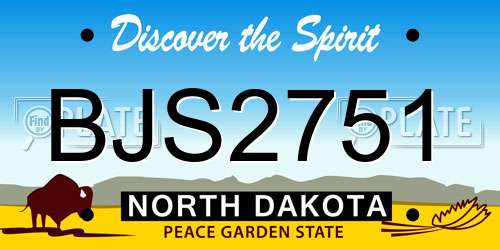 BJS2751 North Dakota License Plate