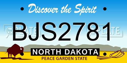 BJS2781 North Dakota License Plate