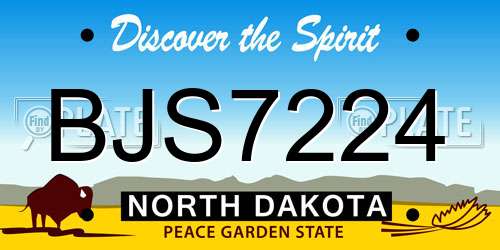 BJS7224 North Dakota License Plate